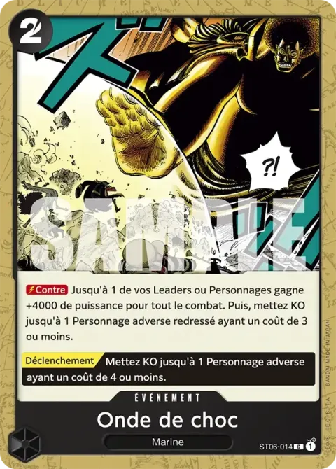 Carte One Piece Onde de choc ST06-014 · parallèle, extension One Piece Card the Best