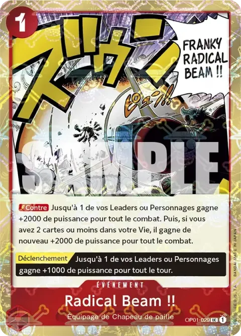 Carte One Piece Radical Beam !! OP01-029 · parallèle 2, extension One Piece Card the Best