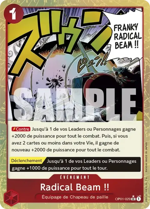Carte One Piece Radical Beam !! OP01-029 · parallèle 3, extension One Piece Card the Best