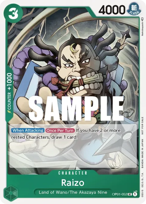 Carte One Piece Raizo OP01-052 · parallèle, extension One Piece Card the Best