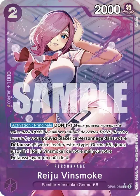 Carte One Piece Reiju Vinsmoke OP06-068 · parallèle 3, extension One Piece Card the Best
