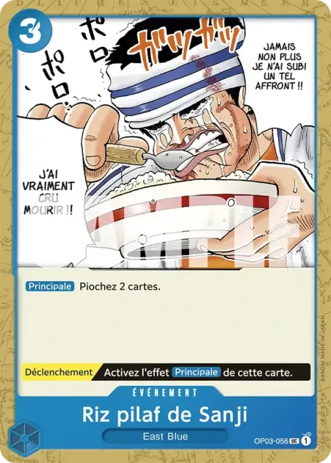 Carte One Piece Riz pilaf de Sanji OP03-056 · parallèle, extension One Piece Card the Best