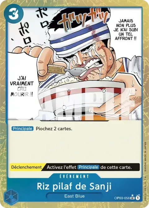 Carte One Piece Riz pilaf de Sanji OP03-056 · parallèle 3, extension One Piece Card the Best