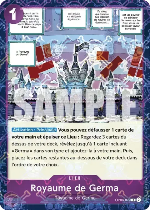 Carte One Piece Royaume de Germa OP06-079 · parallèle 2, extension One Piece Card the Best