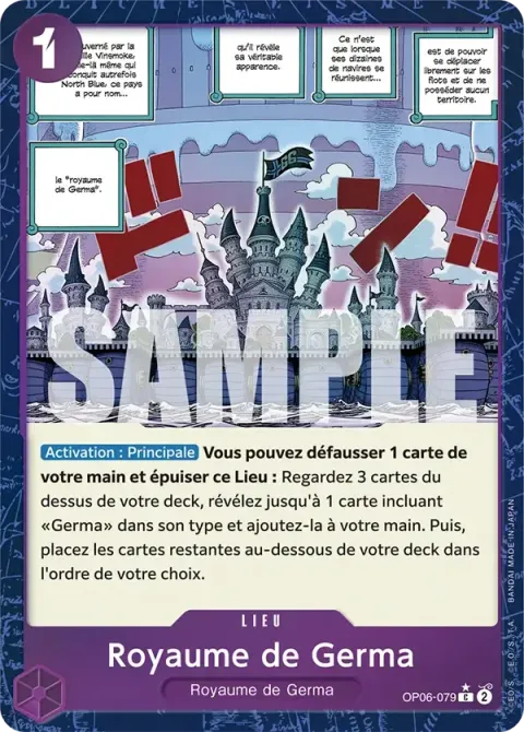 Carte One Piece Royaume de Germa OP06-079 · parallèle 3, extension One Piece Card the Best