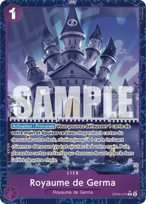 Carte One Piece Royaume de Germa OP06-079 · parallèle 4, extension One Piece Card the Best