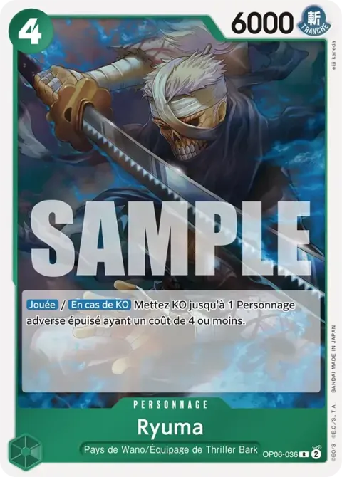 Carte One Piece Ryuma OP06-036 · parallèle, extension One Piece Card the Best