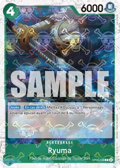 Carte One Piece Ryuma OP06-036 · parallèle 2, extension One Piece Card the Best