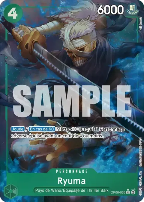 Carte One Piece Ryuma OP06-036 · parallèle 3, extension One Piece Card the Best