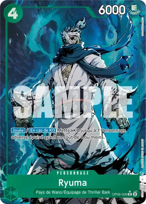 Carte One Piece Ryuma OP06-036 · parallèle 4, extension One Piece Card the Best