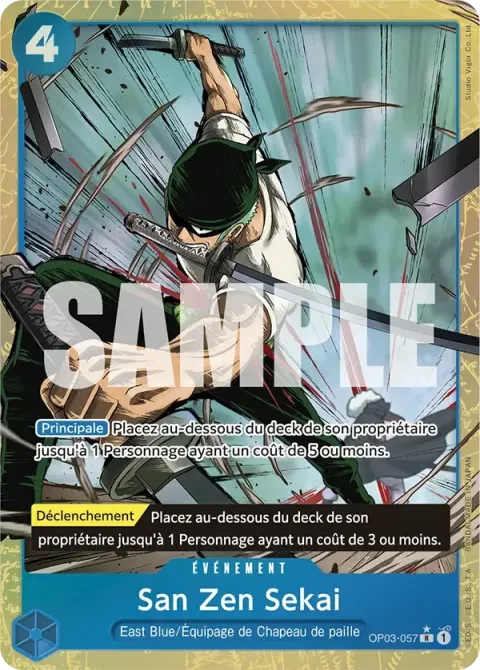 Carte One Piece San Zen Sekai OP03-057 · parallèle 4, extension One Piece Card the Best