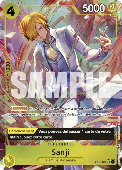 Carte One Piece Sanji OP04-104 · parallèle 2, extension One Piece Card the Best