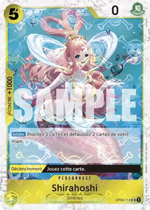 Carte One Piece Shirahoshi OP03-116 · parallèle 4, extension One Piece Card the Best