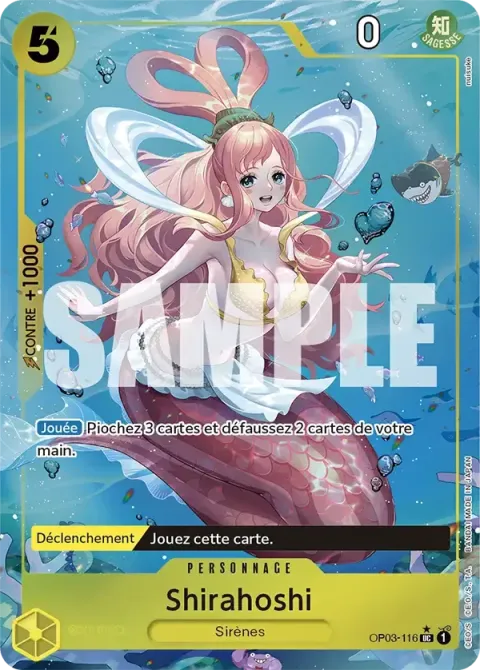 Carte One Piece Shirahoshi OP03-116 · parallèle 5, extension One Piece Card the Best