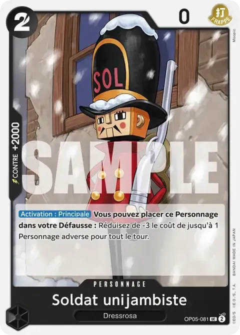 Carte One Piece Soldat unijambiste OP05-081 · parallèle, extension One Piece Card the Best