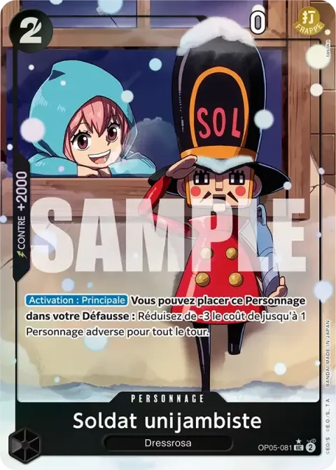 Carte One Piece Soldat unijambiste OP05-081 · parallèle 4, extension One Piece Card the Best