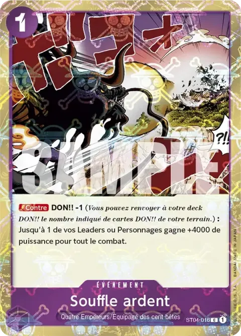 Carte One Piece Souffle ardent ST04-016 · parallèle 2, extension One Piece Card the Best