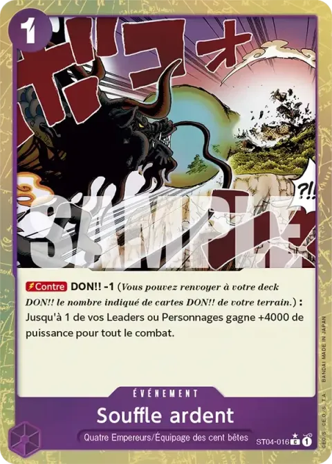 Carte One Piece Souffle ardent ST04-016 · parallèle 3, extension One Piece Card the Best