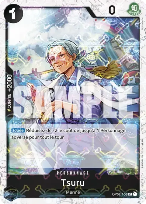Carte One Piece Tsuru OP02-106 · parallèle 3, extension One Piece Card the Best
