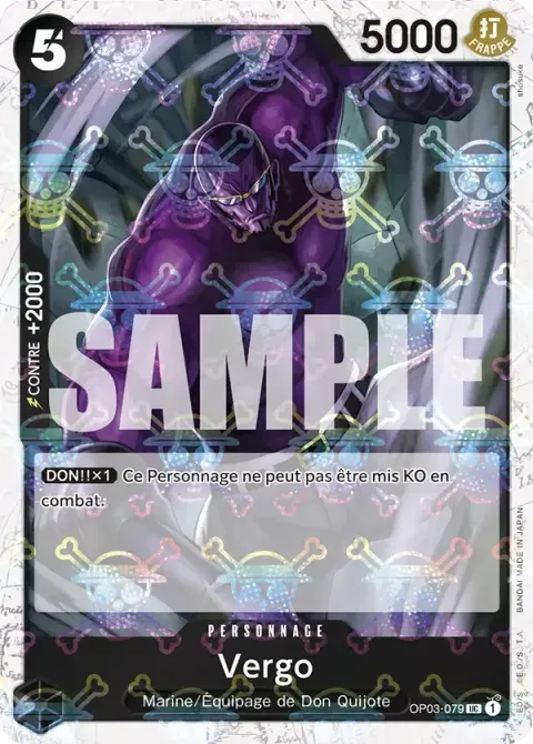 Carte One Piece Vergo OP03-079 · parallèle 3, extension One Piece Card the Best
