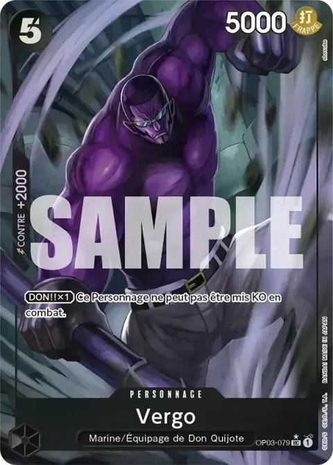 Carte One Piece Vergo OP03-079 · parallèle 4, extension One Piece Card the Best