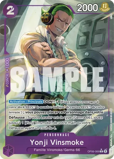 Carte One Piece Yonji Vinsmoke OP06-066 · parallèle 3, extension One Piece Card the Best