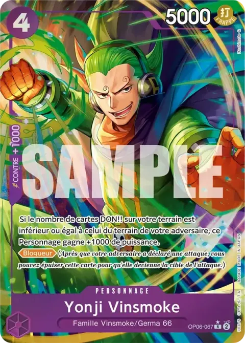 Carte One Piece Yonji Vinsmoke OP06-067 · parallèle 4, extension One Piece Card the Best