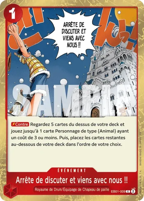 Carte One Piece Arrête de discuter et viens avec nous !! EB01-009 · parallèle, extension One Piece Card the Best VOL.2