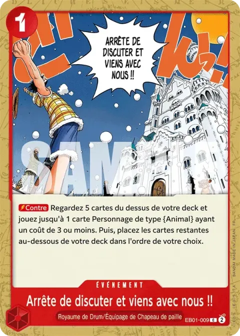 Carte One Piece Arrête de discuter et viens avec nous !! EB01-009, extension One Piece Card the Best VOL.2