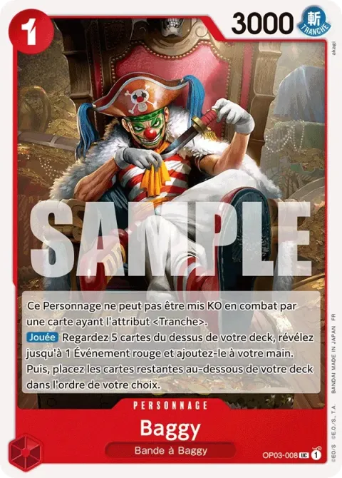 Carte One Piece Baggy OP03-008, extension One Piece Card the Best VOL.2