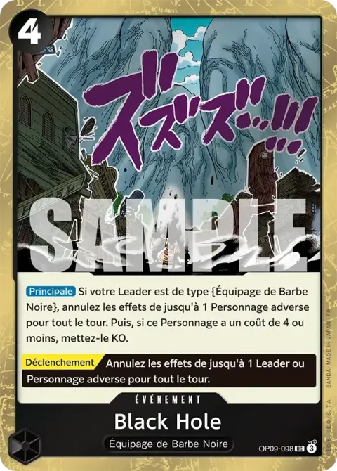 Carte One Piece Black Hole OP09-098 · parallèle, extension One Piece Card the Best VOL.2