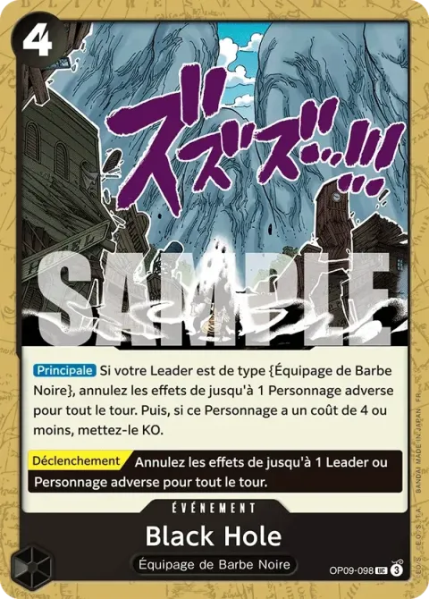 Carte One Piece Black Hole OP09-098, extension One Piece Card the Best VOL.2
