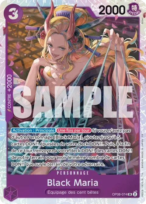 Carte One Piece Black Maria OP08-074, extension One Piece Card the Best VOL.2