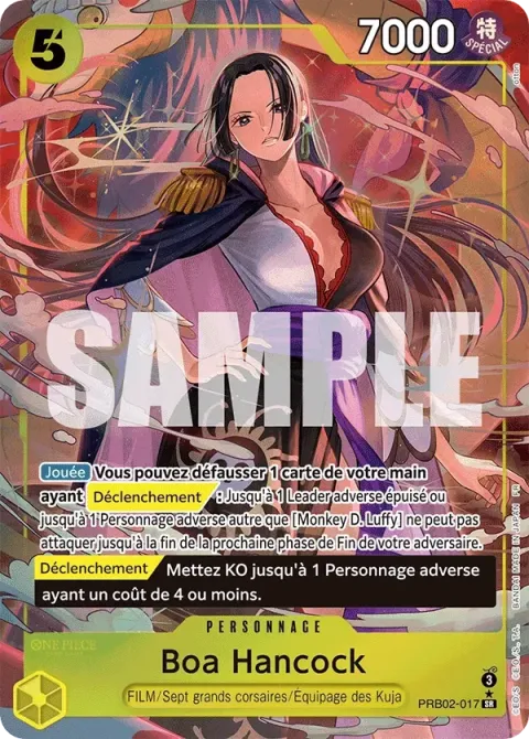 Carte One Piece Boa Hancock PRB02-017 · parallèle, extension One Piece Card the Best VOL.2