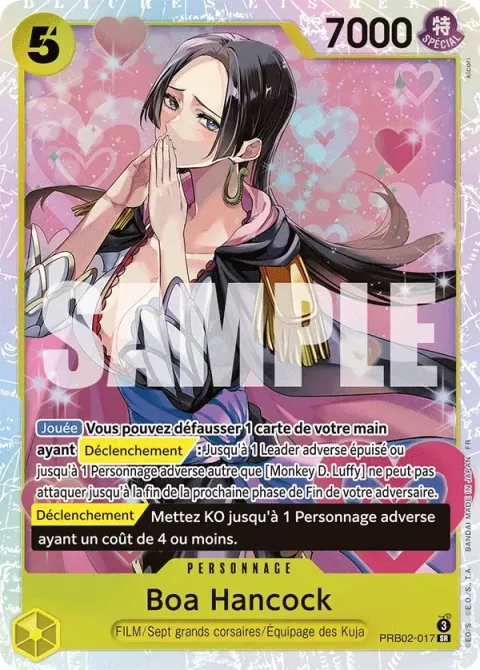 Carte One Piece Boa Hancock PRB02-017, extension One Piece Card the Best VOL.2