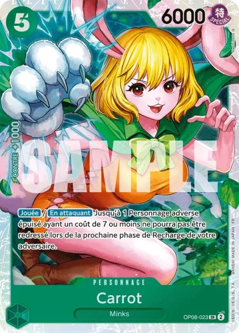 Carte One Piece Carrot OP08-023, extension One Piece Card the Best VOL.2