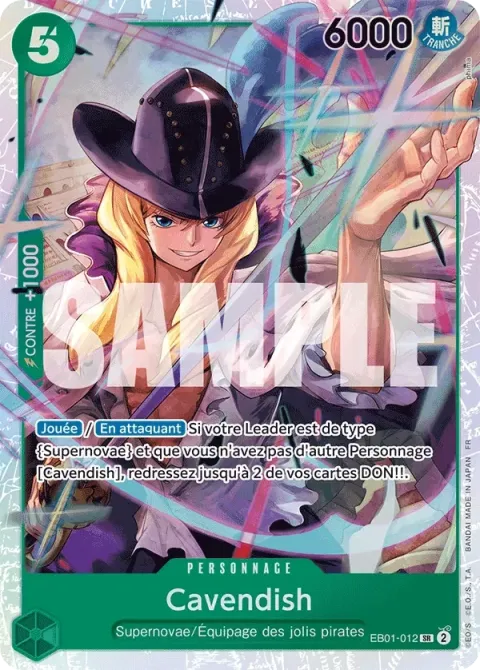 Carte One Piece Cavendish EB01-012, extension One Piece Card the Best VOL.2
