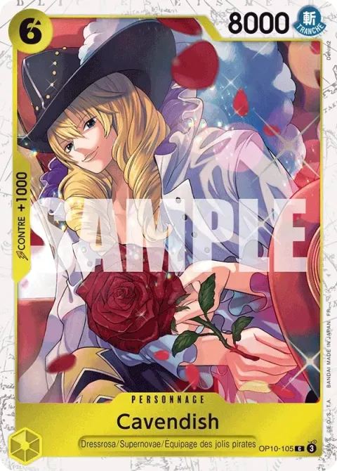 Carte One Piece Cavendish OP10-105 · parallèle, extension One Piece Card the Best VOL.2