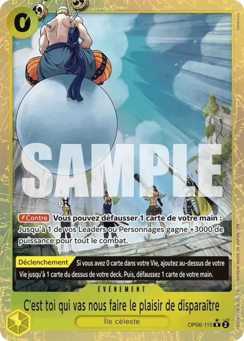 Carte One Piece C’est toi qui vas nous faire le plaisir de disparaître OP06-115 · parallèle 2, extension One Piece Card the Best VOL.2