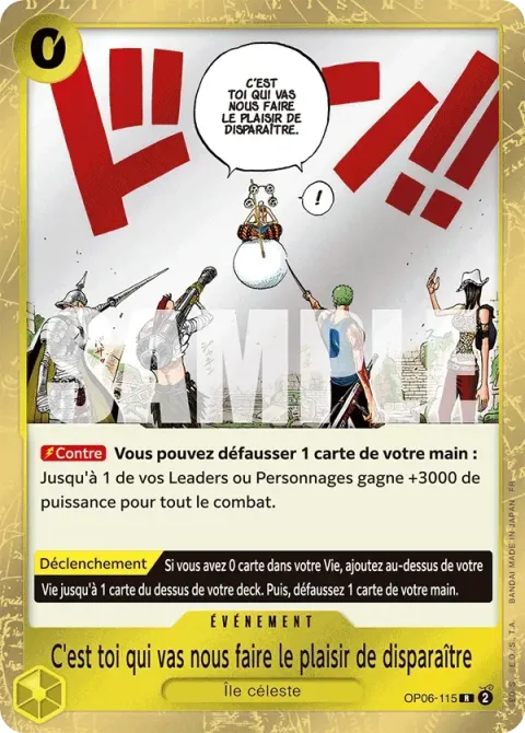 Carte One Piece C’est toi qui vas nous faire le plaisir de disparaître OP06-115, extension One Piece Card the Best VOL.2
