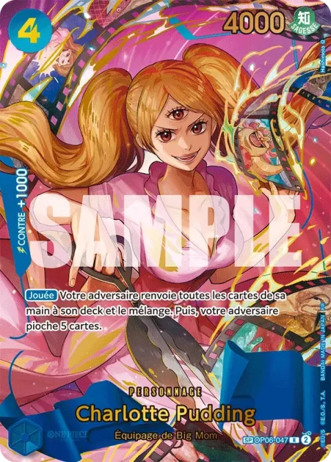 Carte One Piece Charlotte Pudding OP06-047 · parallèle 3, extension One Piece Card the Best VOL.2
