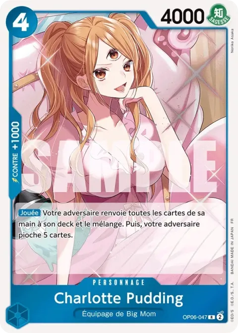 Carte One Piece Charlotte Pudding OP06-047, extension One Piece Card the Best VOL.2