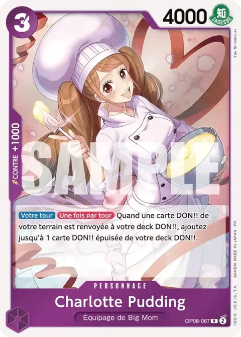 Carte One Piece Charlotte Pudding OP08-067, extension One Piece Card the Best VOL.2