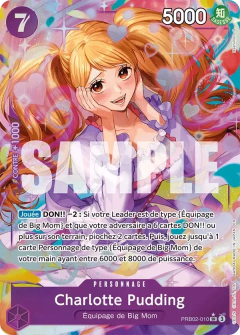 Carte One Piece Charlotte Pudding PRB02-010 · parallèle, extension One Piece Card the Best VOL.2