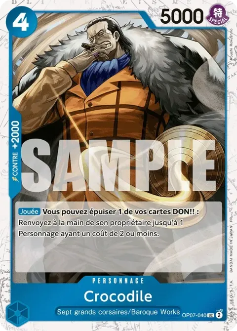 Carte One Piece Crocodile OP07-040 · parallèle 3, extension One Piece Card the Best VOL.2