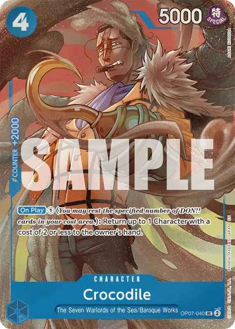 Carte One Piece Crocodile OP07-040 · parallèle 4, extension One Piece Card the Best VOL.2