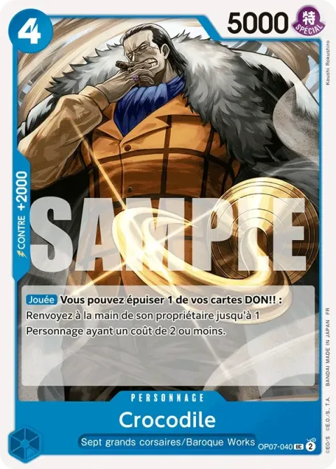 Carte One Piece Crocodile OP07-040, extension One Piece Card the Best VOL.2