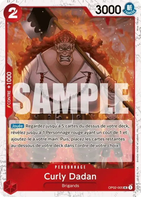 Carte One Piece Curly Dadan OP02-005 · parallèle, extension One Piece Card the Best VOL.2