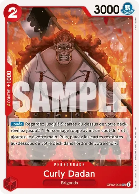 Carte One Piece Curly Dadan OP02-005, extension One Piece Card the Best VOL.2