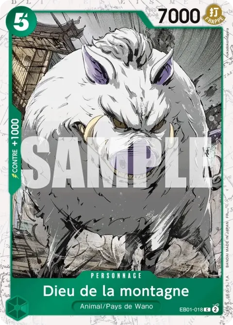 Carte One Piece Dieu de la montagne EB01-018 · parallèle, extension One Piece Card the Best VOL.2